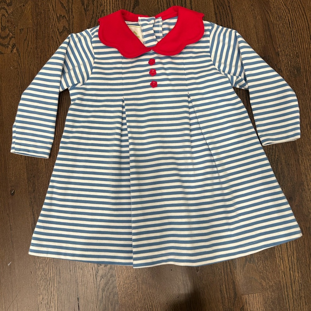 Super cute! Zuccini Kids Striped Blue and White Dress. Size 4T.